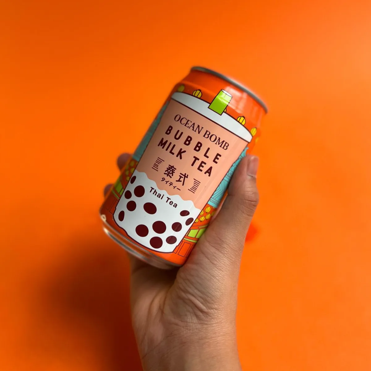 Ocean Bomb Thai bubble milk tea can.